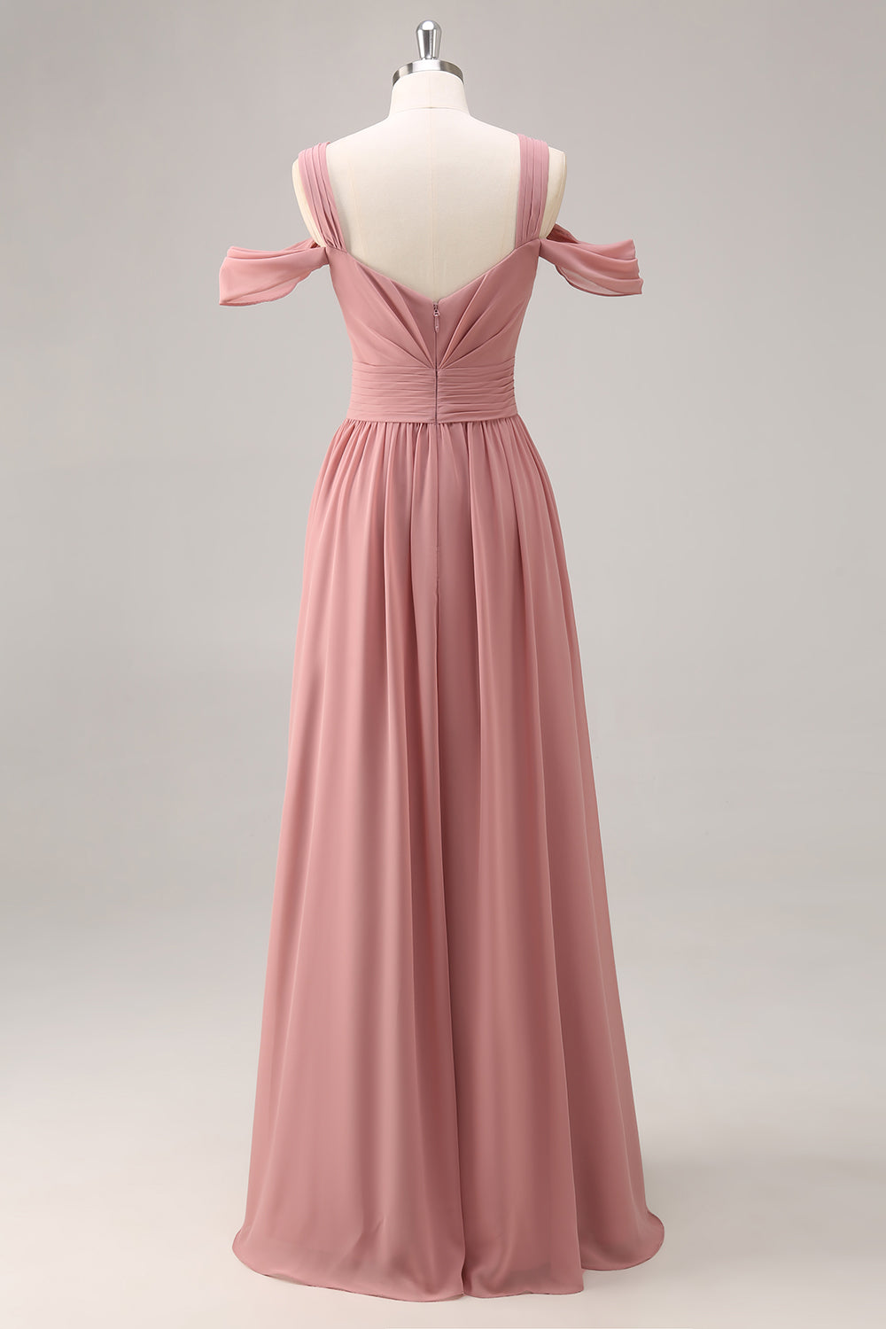 Wedtrend Women Dusty Rose Long Bridesmaid Dress with Slit A Line Cold Shoulder Chiffon Wedding Party Dress WEDTREND Wedtrend Women Dusty Rose Long Bridesmaid Dress with Slit A Line Cold Shoulder Chiffon Wedding Party Dress WEDTREND
