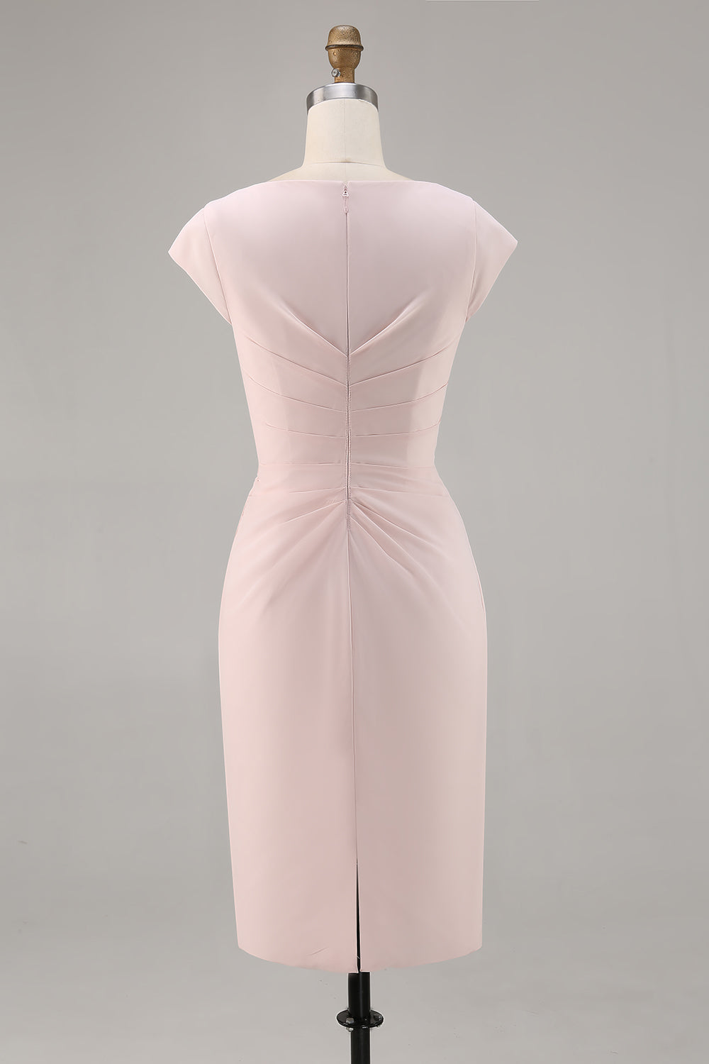 WEDTREND Women Ruffled Mother Of Bride Dress Candy Pink Sheath V-Neck Cap Sleeves Midi Wedding Guest Dress WEDTREND Women Ruffled Mother Of Bride Dress Candy Pink Sheath V-Neck Cap Sleeves Midi Wedding Guest Dress