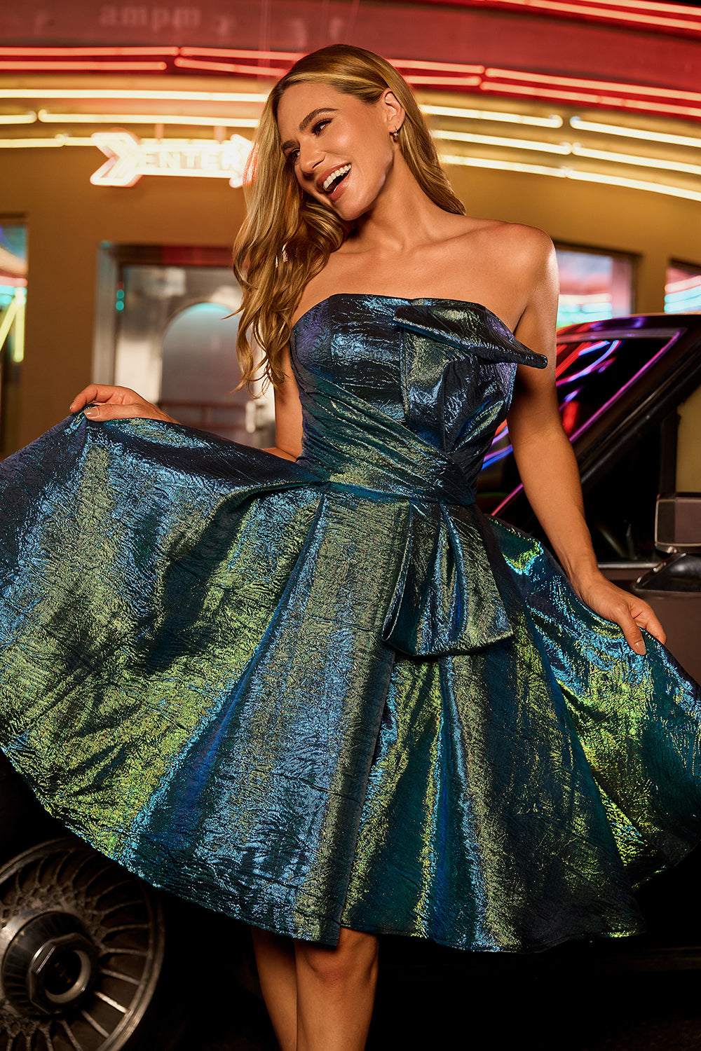 peacock colored cocktail dress Wedtrend Women Wedding Guest Dress With Pleated Peacock Blue Satin Off The Shoulder Long Formal Dress, Peacock Blue / S