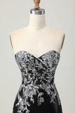 Black Silver Floral Tight Sequins Short Homecoming Dress