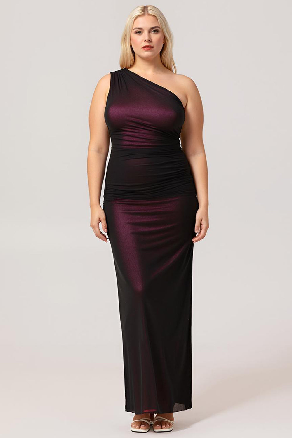 WEDTREND Women Plus Size Black Pink Long Bridesmaid Dress with Slit Sheath One Shoulder Vintage 90s Prom Dress Ruched Tulle Wedding Guest Dress WEDTREND Women Plus Size Black Pink Long Bridesmaid Dress with Slit Sheath One Shoulder Vintage 90s Prom Dress Ruched Tulle Wedding Guest Dress
