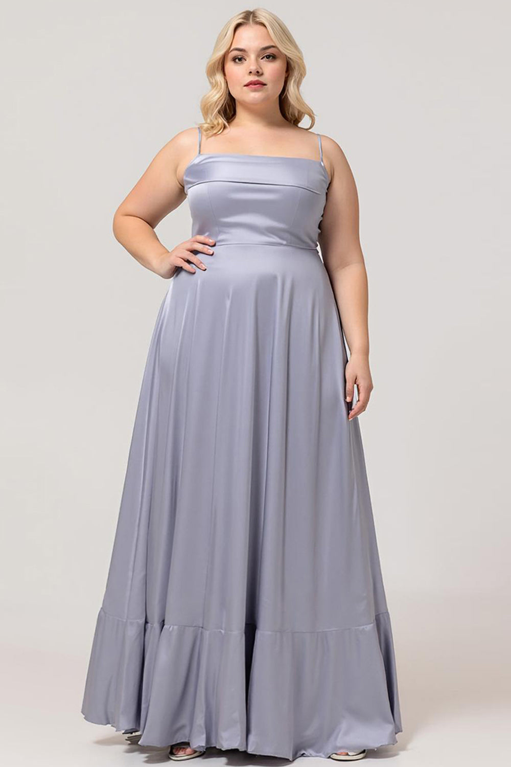 plus size dusty blue dress Designer FDS1915 A Line Evening Gowns, padded fitted bodice Dusty Blue Bridesmaid Dresses in