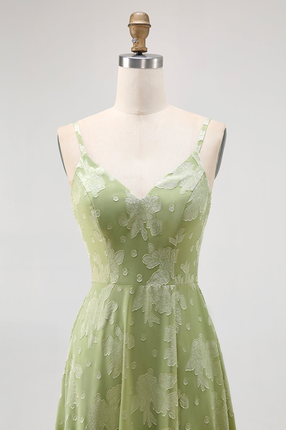 WEDTREND Women Sage Green Bridesmaid Dress with Slit Spaghetti Straps Floral A Line Long Wedding Guest Dress WEDTREND Women Sage Green Bridesmaid Dress with Slit Spaghetti Straps Floral A Line Long Wedding Guest Dress