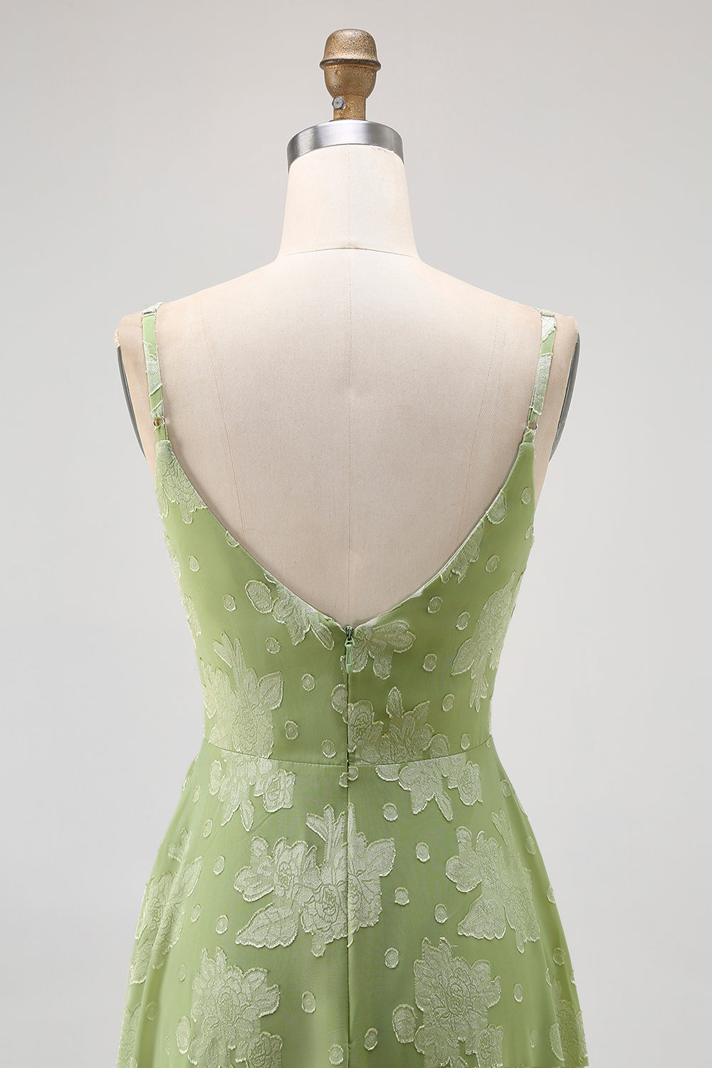 WEDTREND Women Sage Green Bridesmaid Dress with Slit Spaghetti Straps Floral A Line Long Wedding Guest Dress WEDTREND Women Sage Green Bridesmaid Dress with Slit Spaghetti Straps Floral A Line Long Wedding Guest Dress