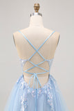 Sparkly Blue A Line Spaghetti Straps Sequins Short Homecoming Dress with Appliques