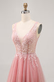 Blush A Line V Neck Sequins Short Homecoming Dress with Appliques