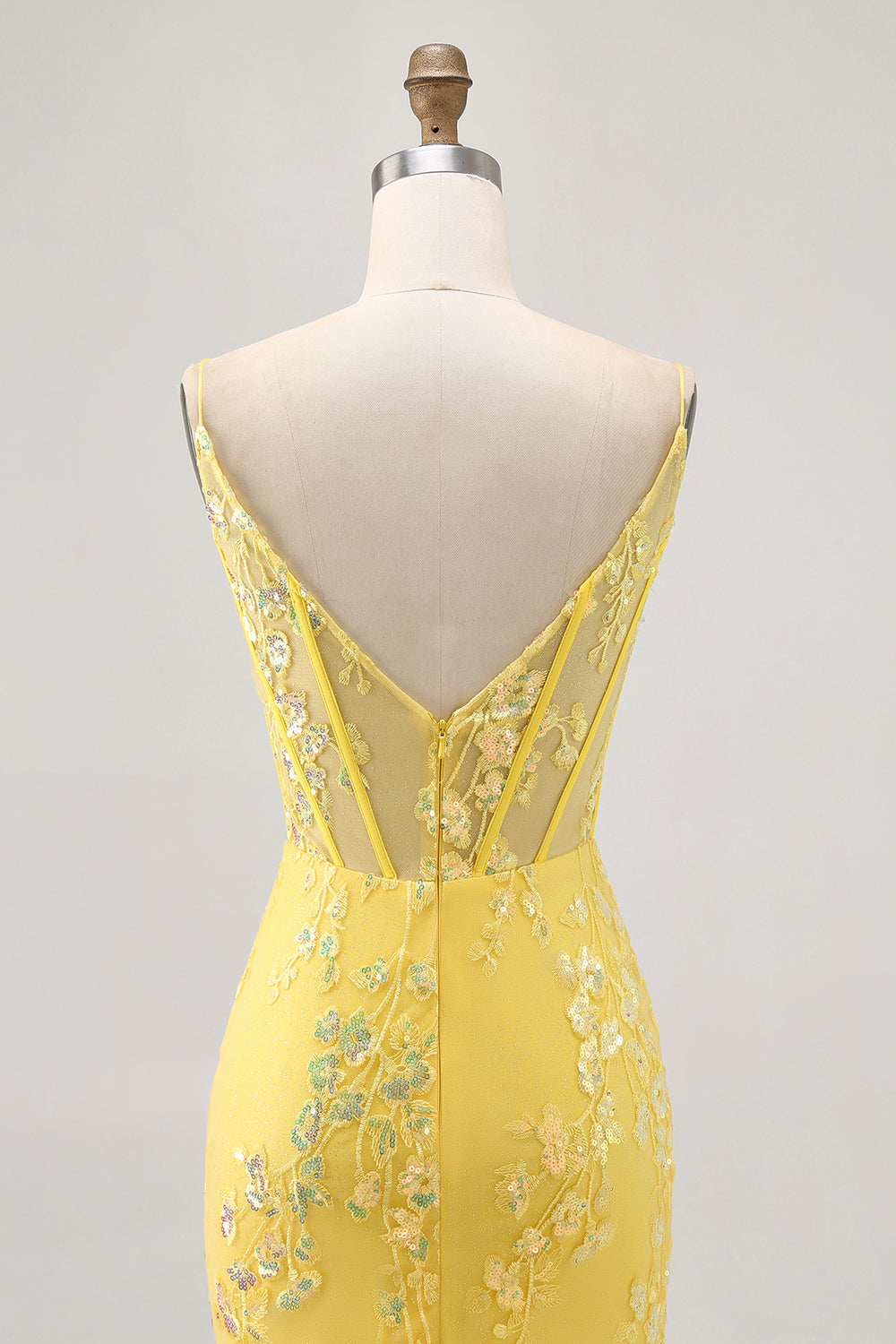 yellow spaghetti strap bodycon dress Yellow Spaghetti Straps Bodycon Satin Cutout Pleated Homecoming Dresses, Yellow / 00