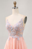 Sparkly Blush A Line Sequins Appliqued Short Homecoming Dress