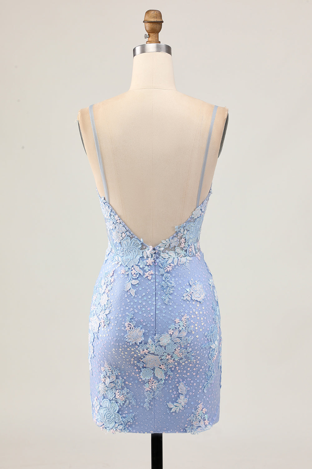 WEDTREND Women Sparkly Light Blue Floral Homecoming Dress with Appliques Sequins Bodycon Cocktail Dress WEDTREND Women Sparkly Light Blue Floral Homecoming Dress with Appliques Sequins Bodycon Cocktail Dress
