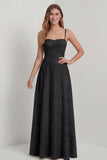 Sage Green A Line Spaghetti Straps Floral Burnout Bridesmaid Dress