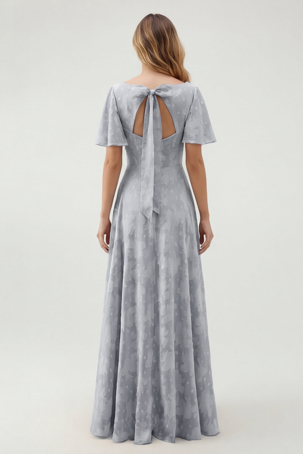 WEDTREND Women Sage Green Floral Wedding Guest Dress with Flutter Sleeves Jacquard A Line Maxi Dress with Bow Back WEDTREND Women Sage Green Floral Wedding Guest Dress with Flutter Sleeves Jacquard A Line Maxi Dress with Bow Back