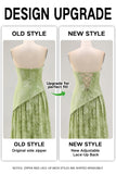 Sage Green A-Line Strapless Long Wedding Guest Dress