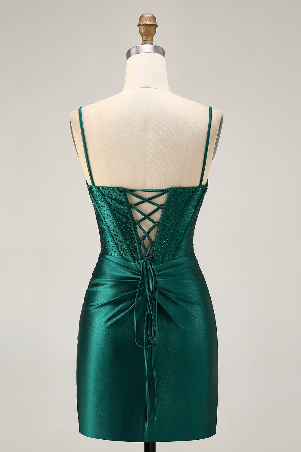 WEDTREND WomenDark Green Satin Homecoming Dress with Lace Up Back Sequins Spaghetti Straps Bodycon Sparkly Cocktail Dress with Beading WEDTREND WomenDark Green Satin Homecoming Dress with Lace Up Back Sequins Spaghetti Straps Bodycon Sparkly Cocktail Dress with Beading