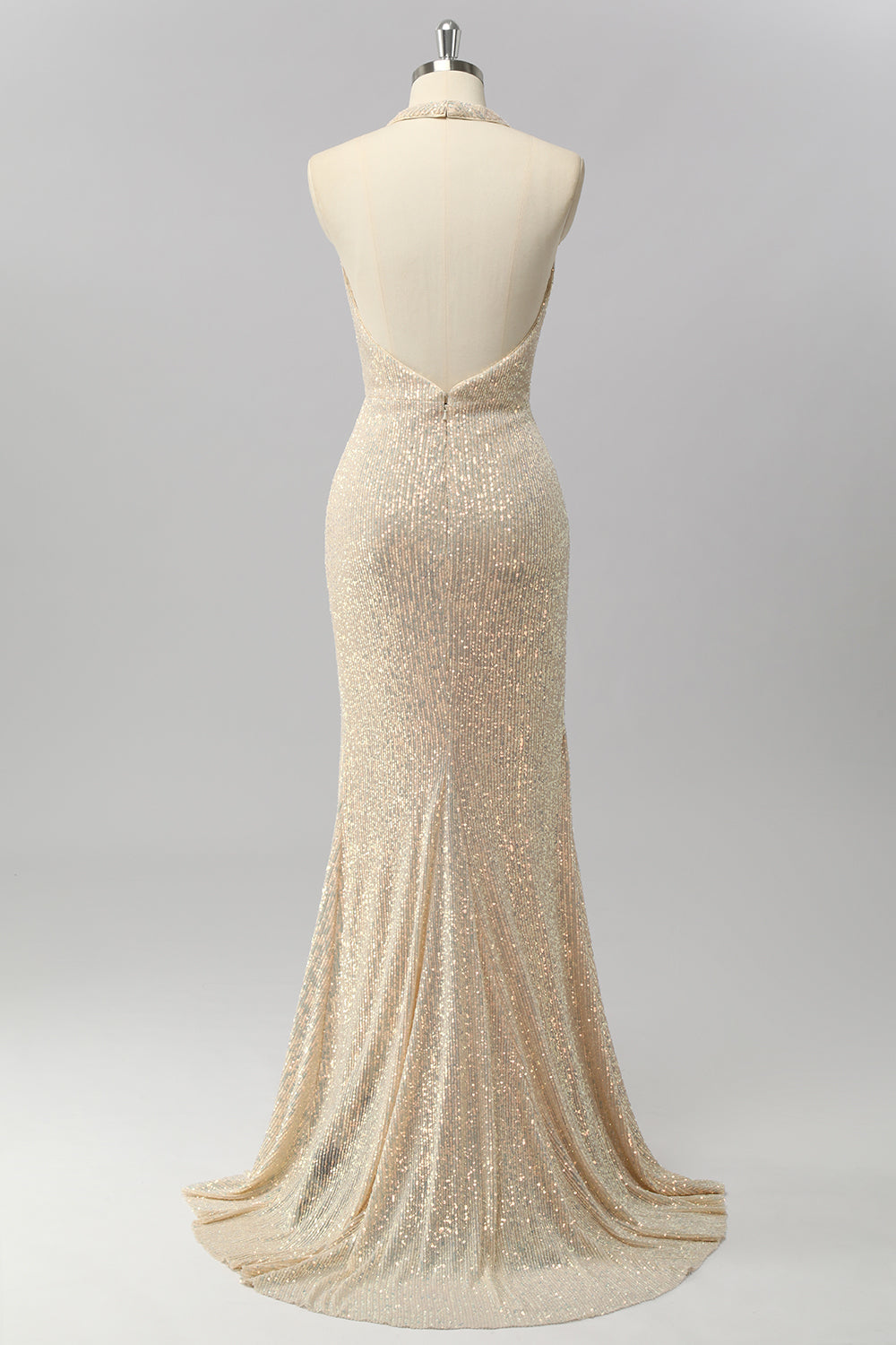 WEDTREND Women Sparkly Apricot Long Prom Dress with Open Back Halter Mermaid Cowl Neck Sequins Formal Party Dress WEDTREND Women Sparkly Apricot Long Prom Dress with Open Back Halter Mermaid Cowl Neck Sequins Formal Party Dress