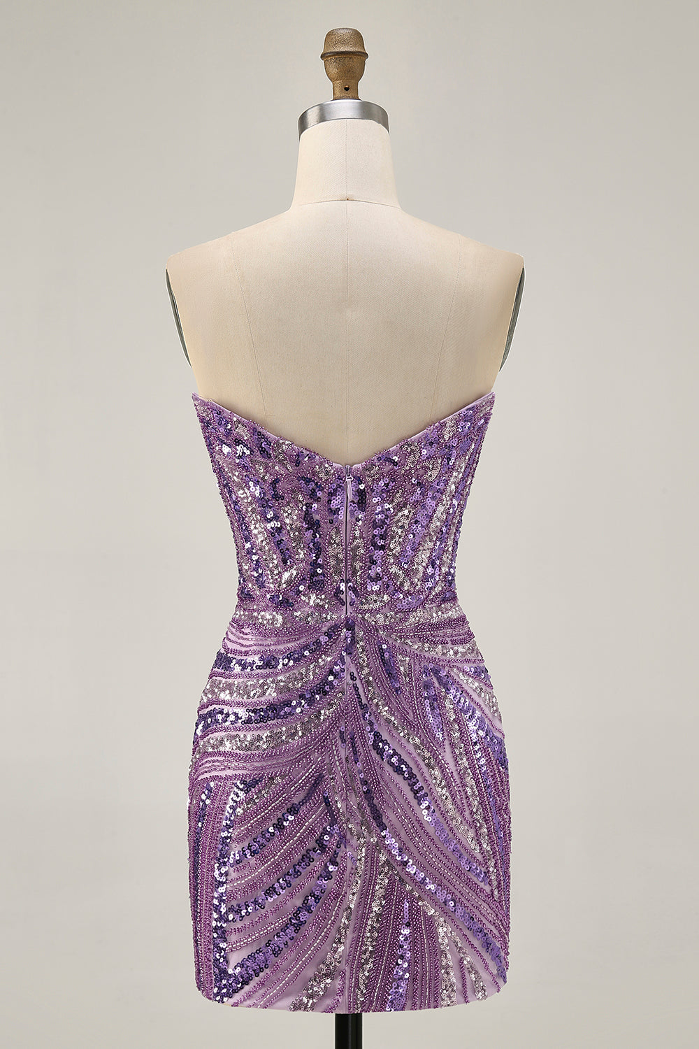 WEDTREND Women Sparkly Sequins Purple Homecoming Dress Strapless Tight Short Cocktail Dress WEDTREND Women Sparkly Sequins Purple Homecoming Dress Strapless Tight Short Cocktail Dress