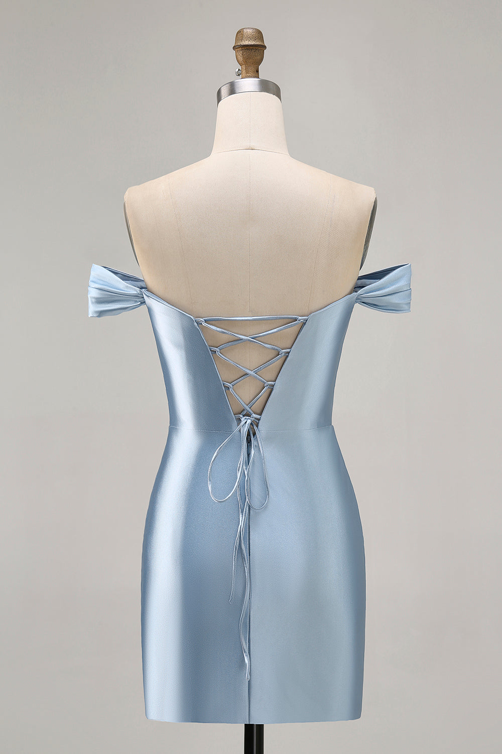 WEDTREND Women Off The Shoulder Grey Blue Satin Homecoming Dress Ruched Bodycon Short Cocktail Dress WEDTREND Women Off The Shoulder Grey Blue Satin Homecoming Dress Ruched Bodycon Short Cocktail Dress