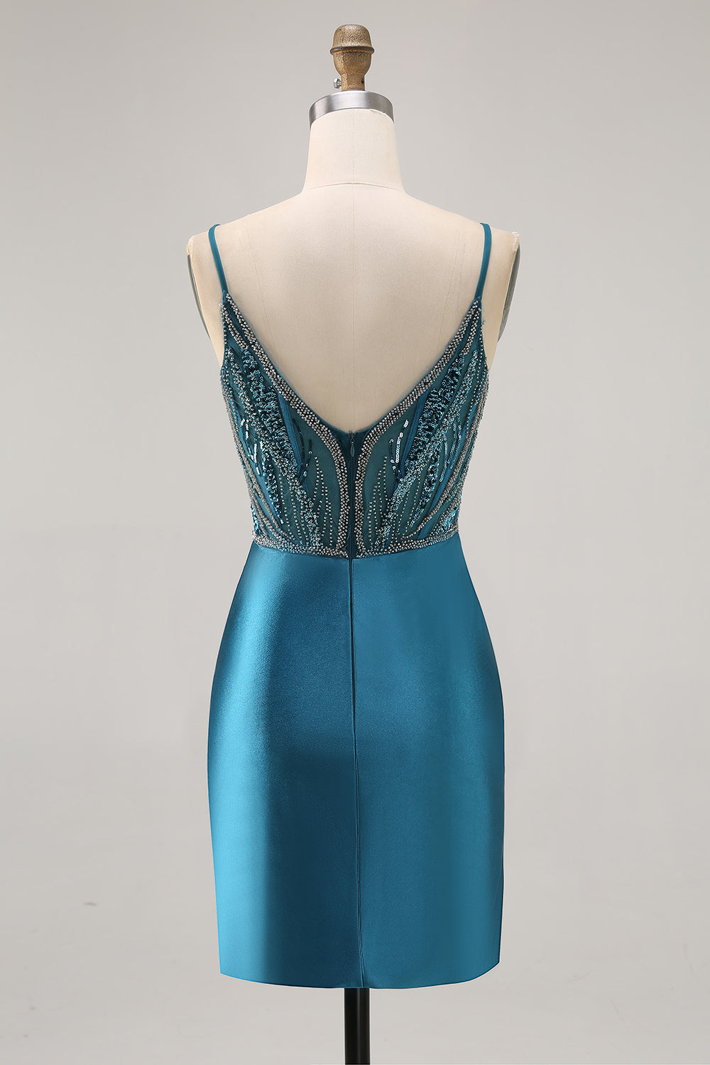 WEDTREND Women Peacock Blue Homecoming Dress with Slit Bodycon Beaded Sequins Short Cocktail Dress WEDTREND Women Peacock Blue Homecoming Dress with Slit Bodycon Beaded Sequins Short Cocktail Dress