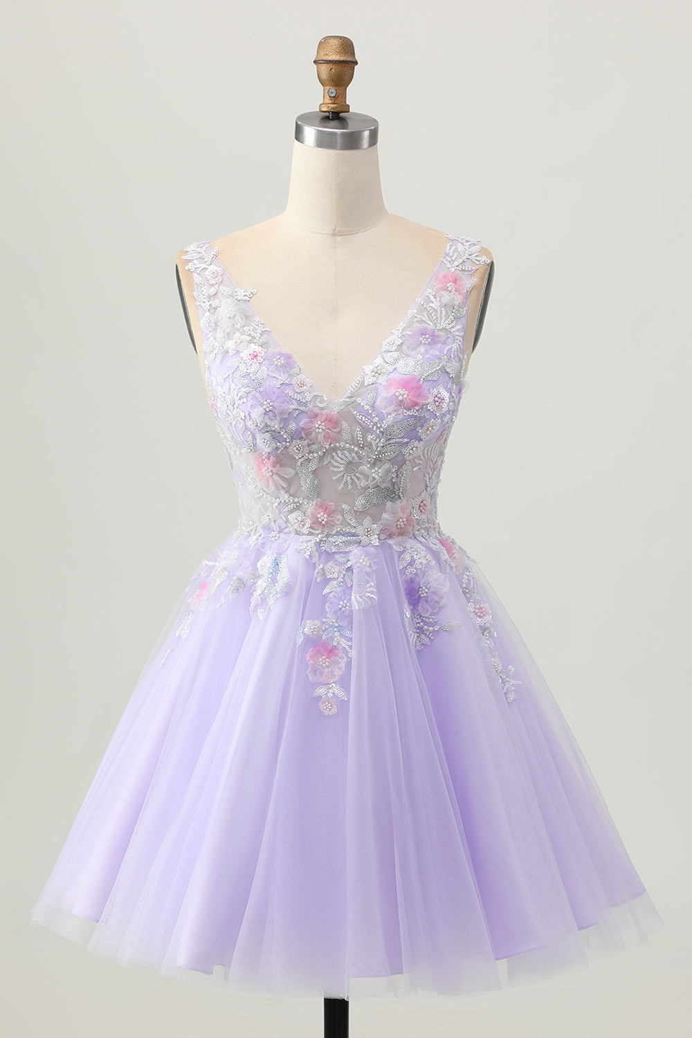 WEDTREND Women Sparkly Lilac Homecoming Dress with Pearls A Line Sequins Beaded Applique Short Cocktail Dress WEDTREND Women Sparkly Lilac Homecoming Dress with Pearls A Line Sequins Beaded Applique Short Cocktail Dress