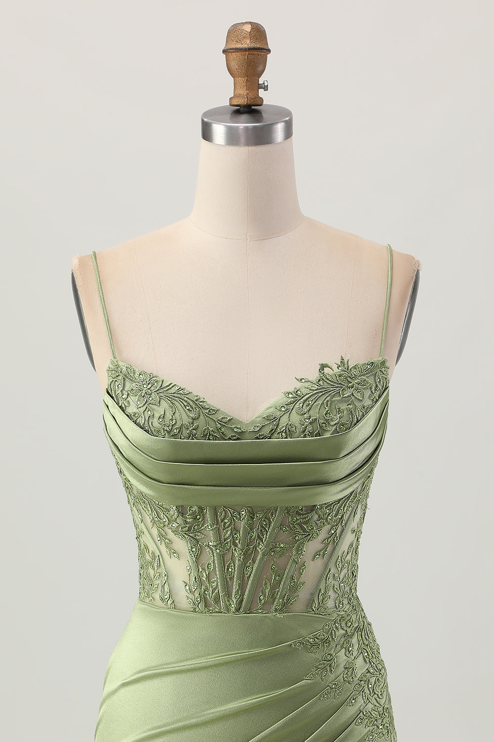 WEDTREND Women Sage Green Tight Homecoming Dress with Slit Corset Short Satin Cocktail Dress WEDTREND Women Sage Green Tight Homecoming Dress with Slit Corset Short Satin Cocktail Dress