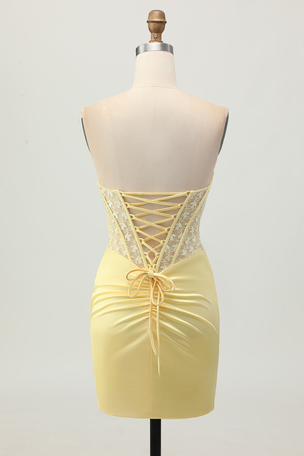 yellow tight dress Modal Lace-Trim Bodycon Mini in Pastel - XXL 95% Polyester 5% Spandex Cold hand wash only Do not bleach Do not soak Do not rub Warm iron inside out Do not dry clean Delicate fabric be careful not to get pulls Please refer to fabric swatch for most accurate colour Butter Yellow Tight Sparkly Short