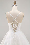 White A-Line Spaghetti Straps Sequins Corset Short Homecoming Dress