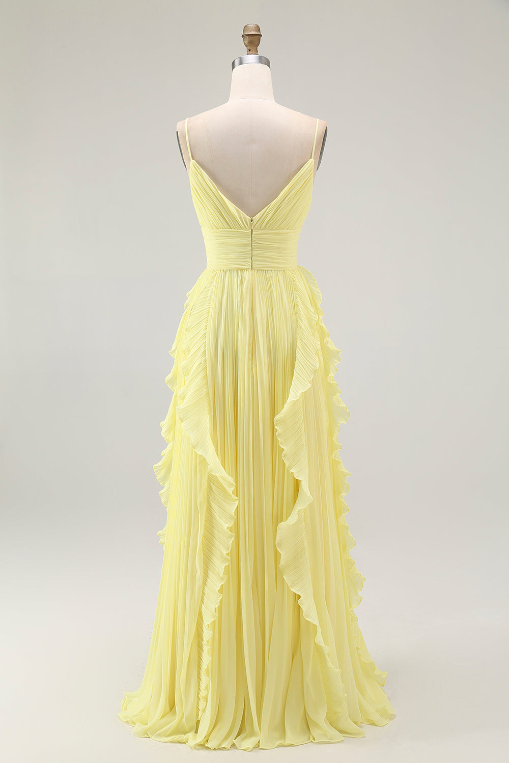 WEDTREND Women Sunshine Yellow Bridesmaid Dress A-Line Spaghetti Straps Sleeveless Pleated Wedding Guest Dress WEDTREND Women Sunshine Yellow Bridesmaid Dress A-Line Spaghetti Straps Sleeveless Pleated Wedding Guest Dress