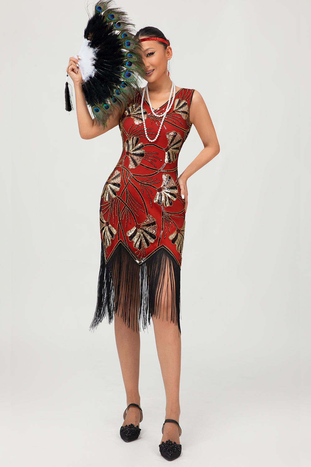 WEDTREND Women Sparkly Bodycon Black Golden 1920s Dress with Fringes Sleeveless Short Flapper Dress WEDTREND Women Sparkly Bodycon Black Golden 1920s Dress with Fringes Sleeveless Short Flapper Dress