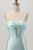 Light Green Bodycon Corset Cut Out Short Homecoming Dress with Beading