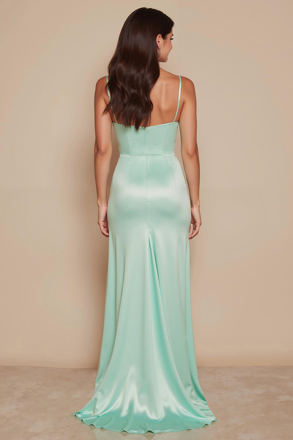 mint green mermaid bridesmaid dresses Mint Green Ruffles Bow-Back Mermaid Long Prom Dress Modsele