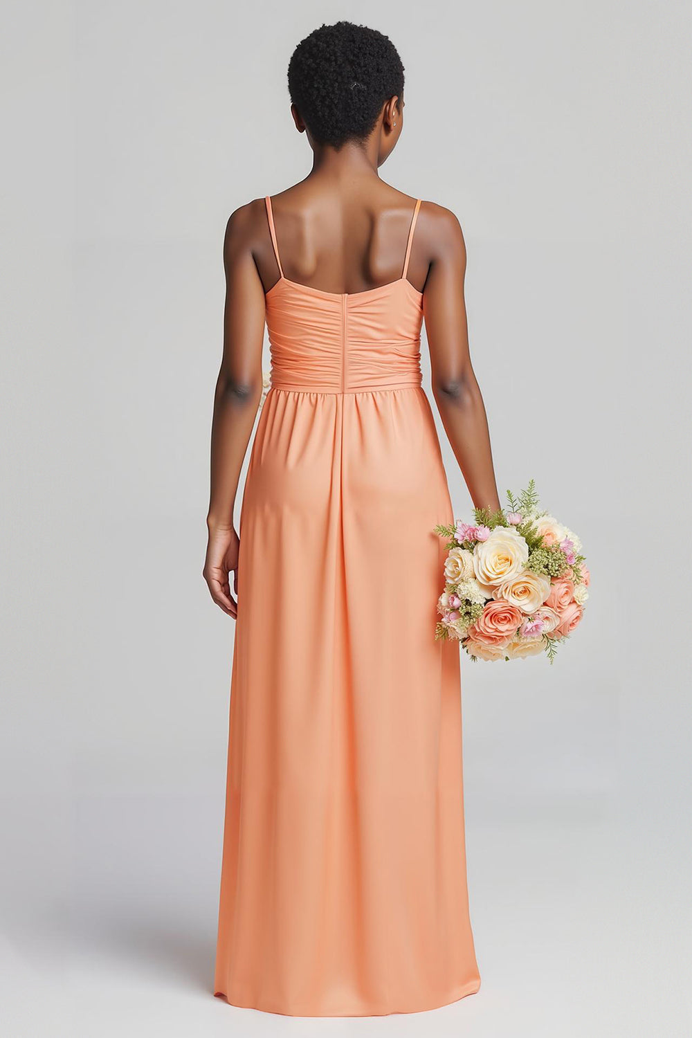 WEDTREND Women Sunset Long Junior Bridesmaid Dress Satin Spaghetti Straps Pleated Wedding Guest Dress WEDTREND Women Sunset Long Junior Bridesmaid Dress Satin Spaghetti Straps Pleated Wedding Guest Dress