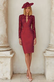 Lace Blush Pink Sheath Stretch Satin Mother of the Bride Dress