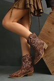 Bown Leopard Print Western Ankle Boots with Block Heel