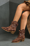 Bown Leopard Print Western Ankle Boots with Block Heel
