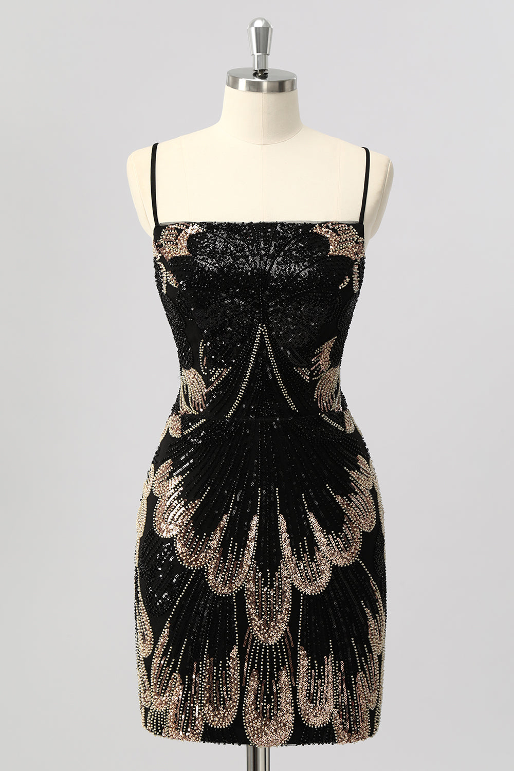WEDTREND Women Beaded Black Homecoming Dress with Sequins Bodycon Spaghetti Straps Cocktail Dress with Lace Up Back WEDTREND Women Beaded Black Homecoming Dress with Sequins Bodycon Spaghetti Straps Cocktail Dress with Lace Up Back