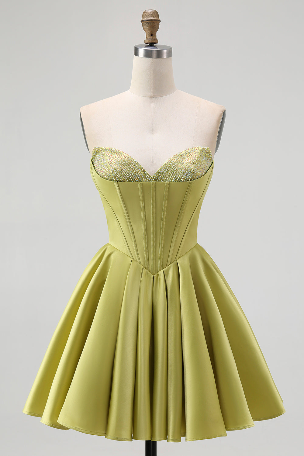 WEDTREND Women Green Corset Homecoming Dress with Ruffles A-Line Sweetheart Corset Bowed Cocktail Dress WEDTREND Women Green Corset Homecoming Dress with Ruffles A-Line Sweetheart Corset Bowed Cocktail Dress