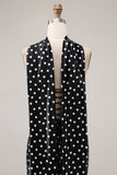 Black White Polka Dot Satin Mermaid Long Prom Dress