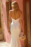 Halter Ivory Ruched Mermaid Maxi Wedding Dress