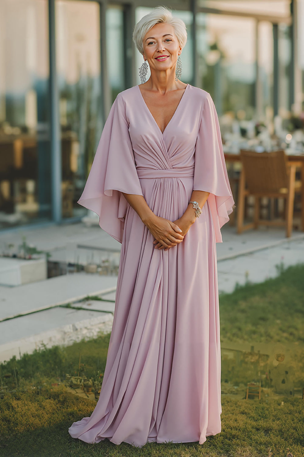 casual dusty rose dress Andrea & Leo A1231 Dress Dusty Rose / 4