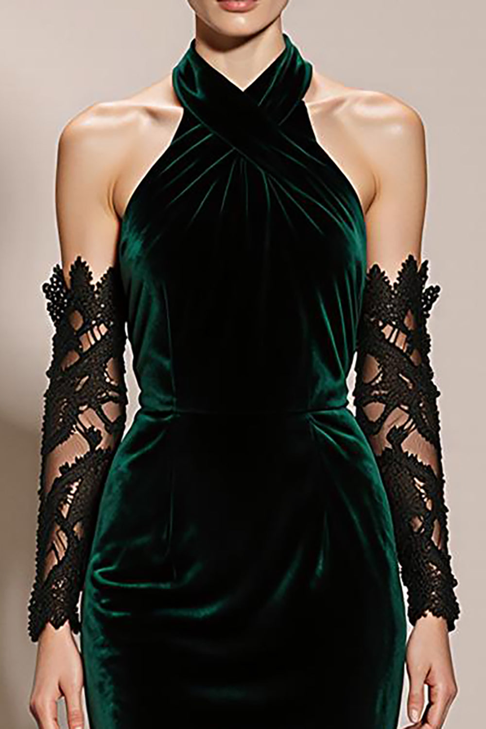 Wedtrend Women Dark Green Velvet Formal Dress Mermaid Halter Long Evening Dress (Without Sleeves), Dark Green / US24W Wedtrend Women Dark Green Velvet Formal Dress Mermaid Halter Long Evening Dress (Without Sleeves), Dark Green / US24W