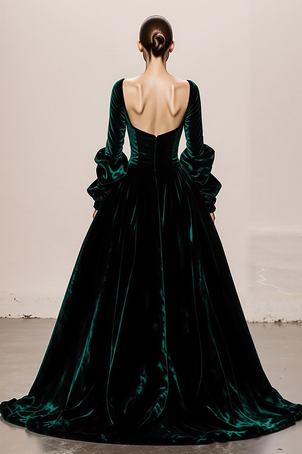 WEDTREND Women Dark Green Velvet Maxi Evening Dress A-Line Long Sleeves Holiday Dress WEDTREND Women Dark Green Velvet Maxi Evening Dress A-Line Long Sleeves Holiday Dress