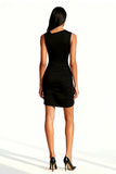Bodycon Ruched V-Neck Little Black Dress