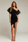 Bodycon One Shoulder Asymmetrical Little Black Dress