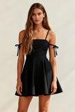 Simple A-Line Spaghetti Straps Little Black Dress