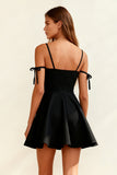 Simple A-Line Spaghetti Straps Little Black Dress