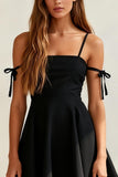 Simple A-Line Spaghetti Straps Little Black Dress