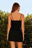 Bodycon Spaghetti Straps Little Black Dress with Bows