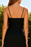 Bodycon Spaghetti Straps Little Black Dress with Bows