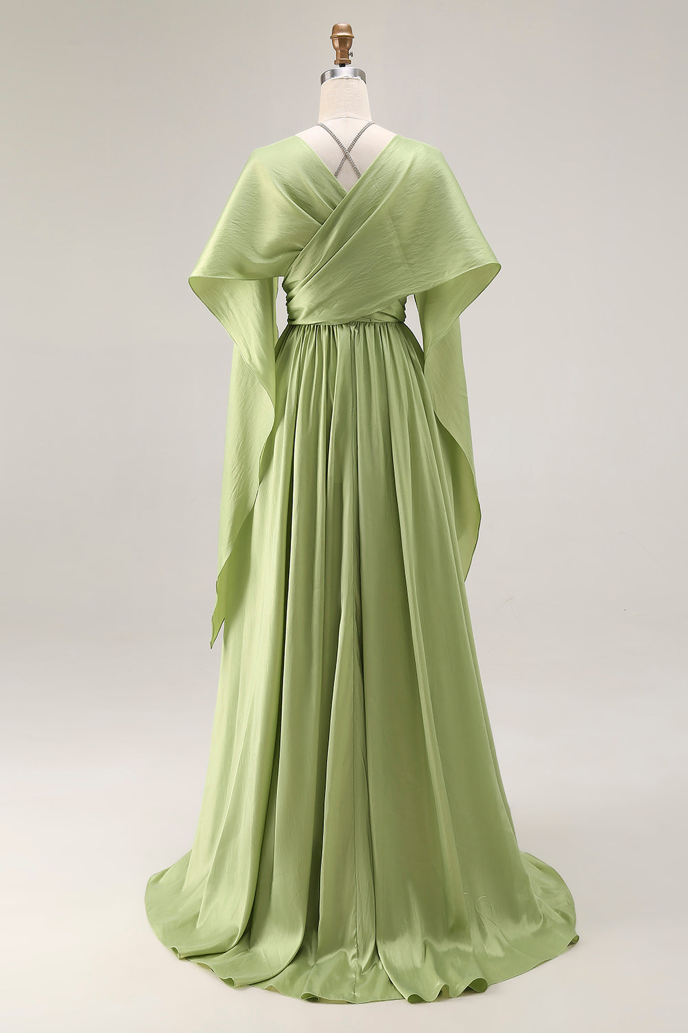 WEDTREND Women Sage Green Prom Dress A Line Halter Corset Keyhole Long Satin Convertible Wedding Guest Dress Dress with Slit WEDTREND Women Sage Green Prom Dress A Line Halter Corset Keyhole Long Satin Convertible Wedding Guest Dress Dress with Slit
