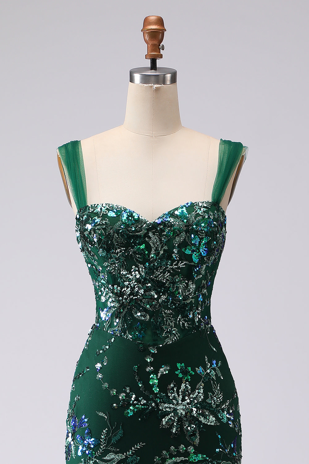 WEDTREND Women Dark Green Long Prom Dress with Slit Mermaid Sequin Party Dress with Lace Up Back WEDTREND Women Dark Green Long Prom Dress with Slit Mermaid Sequin Party Dress with Lace Up Back