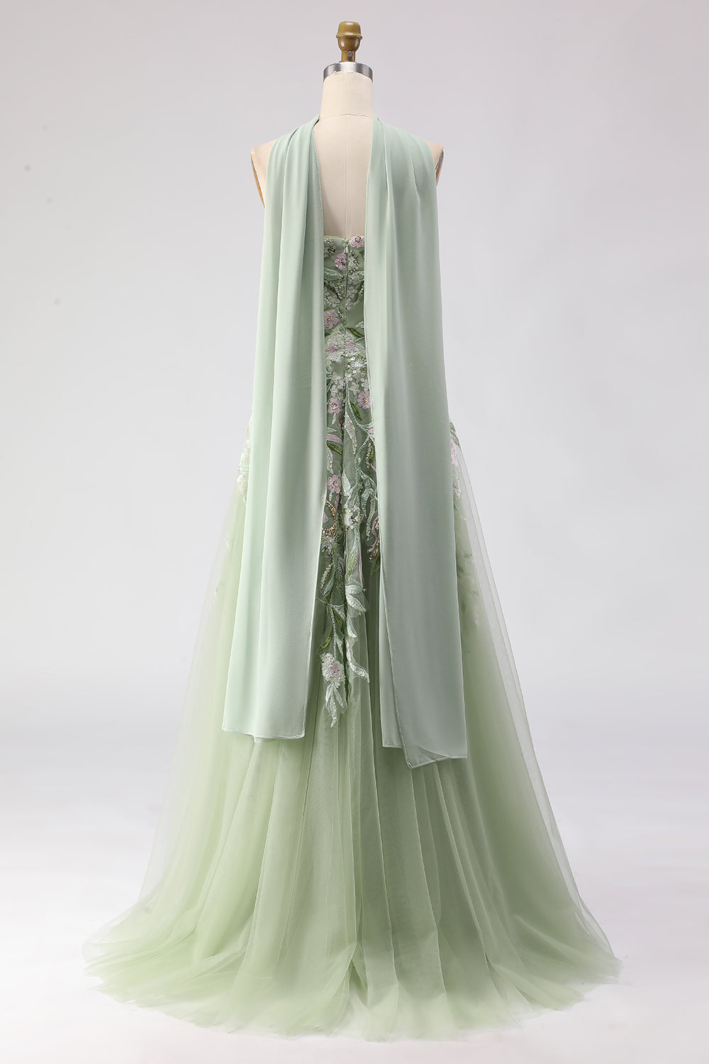 WEDTREND Women Strapless Dusty Sage Long Prom Dress A Line Embroidered Evening Dress with Slit WEDTREND Women Strapless Dusty Sage Long Prom Dress A Line Embroidered Evening Dress with Slit